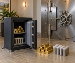 safe deposit box vs home safe for bullion