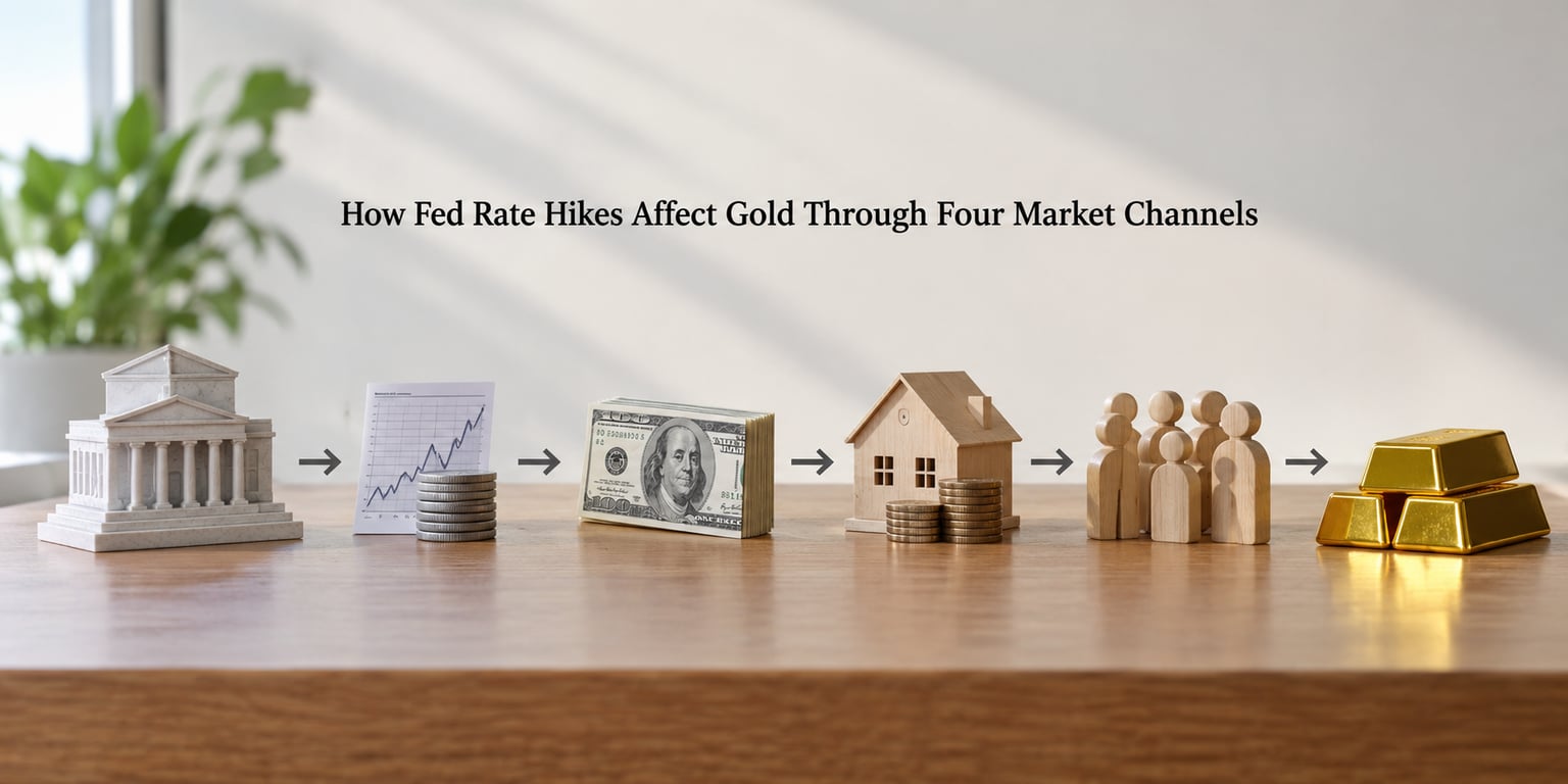 How Fed Rate Hikes Affect Gold Through Four Market Channels