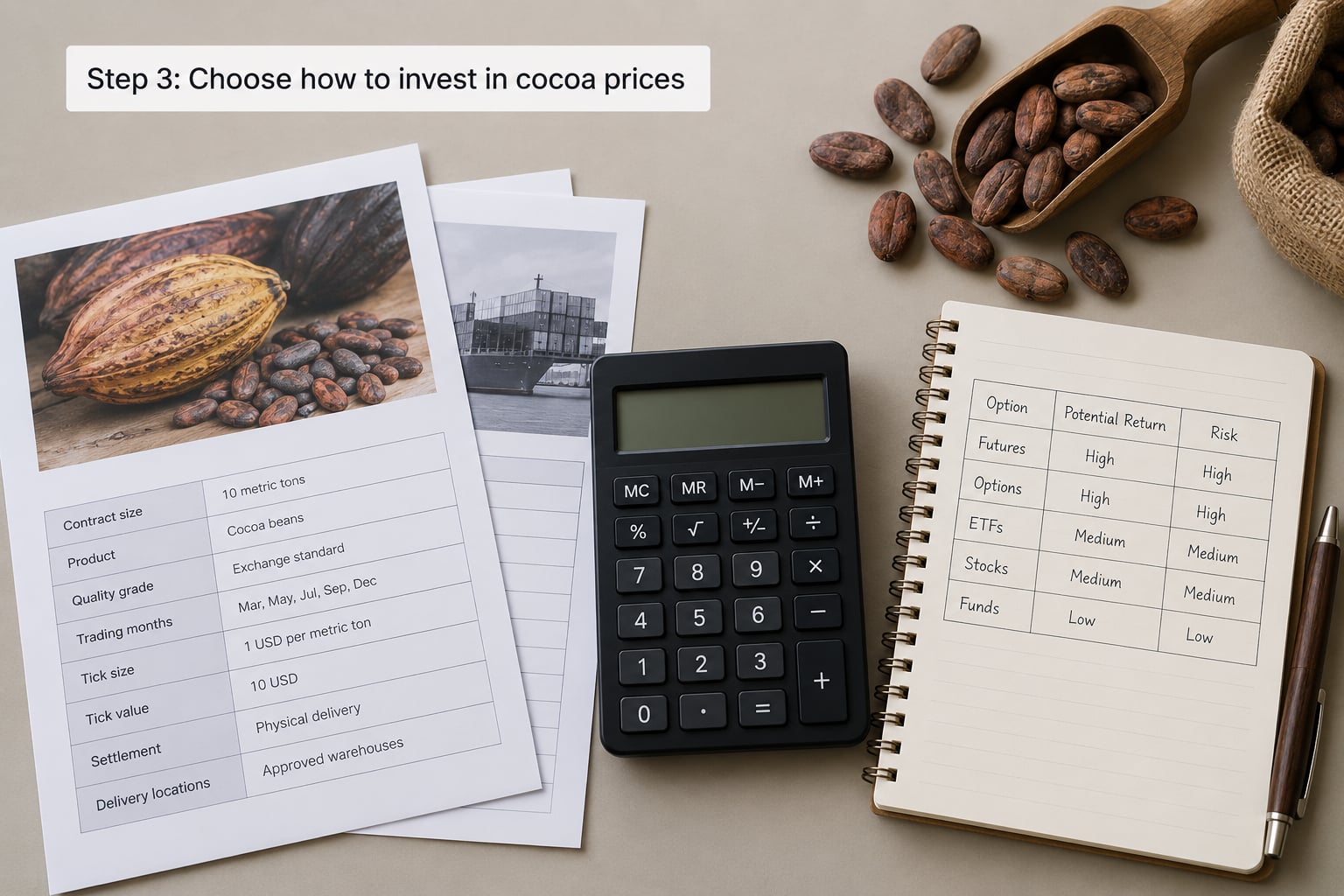 Step 3: Choose how to invest in cocoa prices