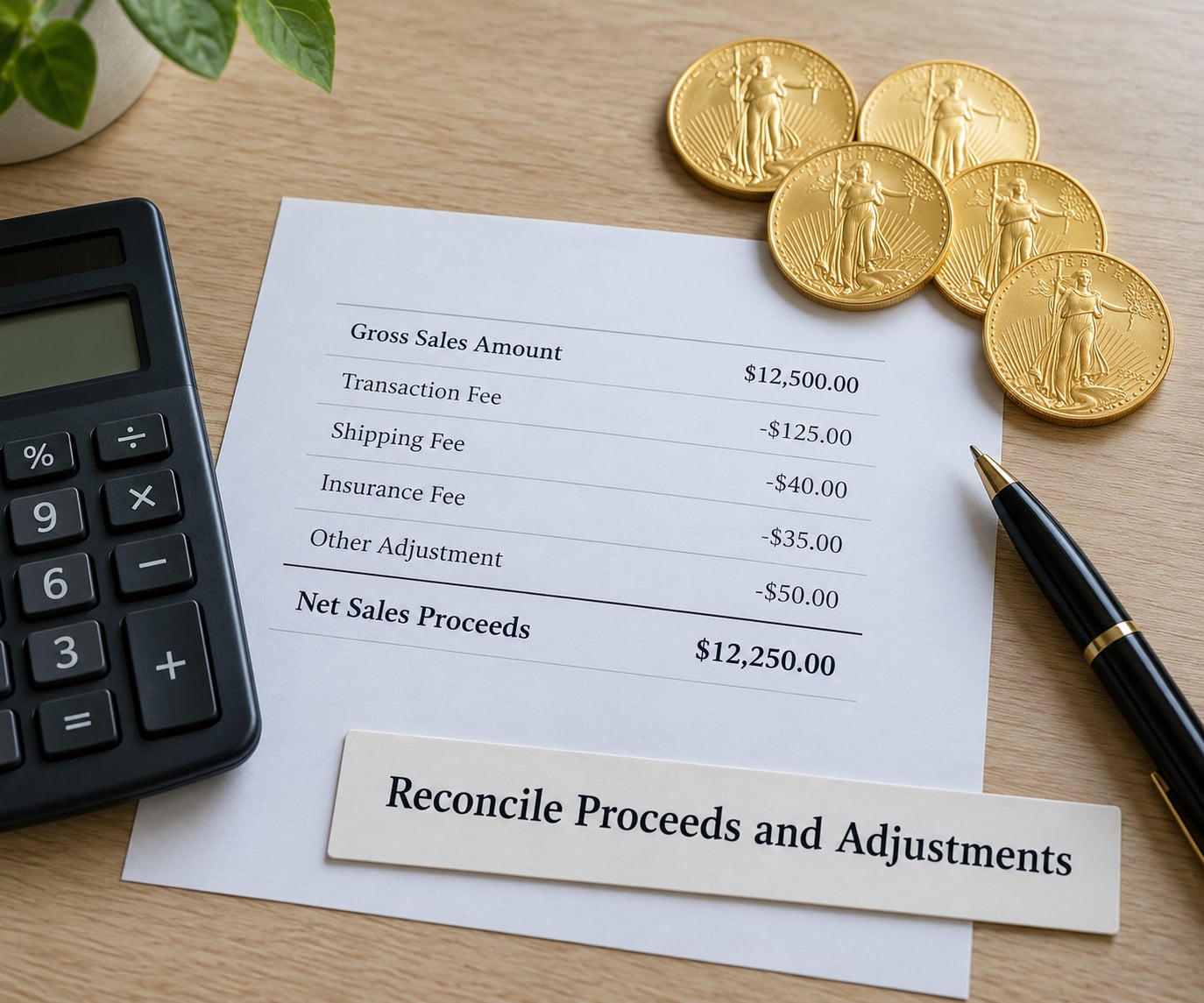 Reconcile Proceeds and Adjustments