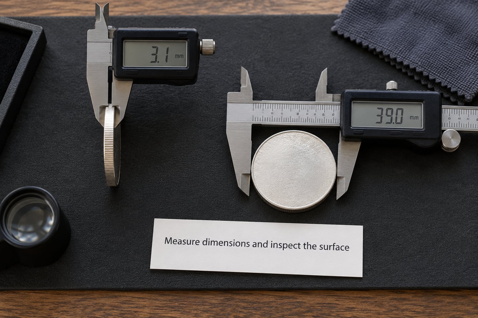 Measure dimensions and inspect the surface