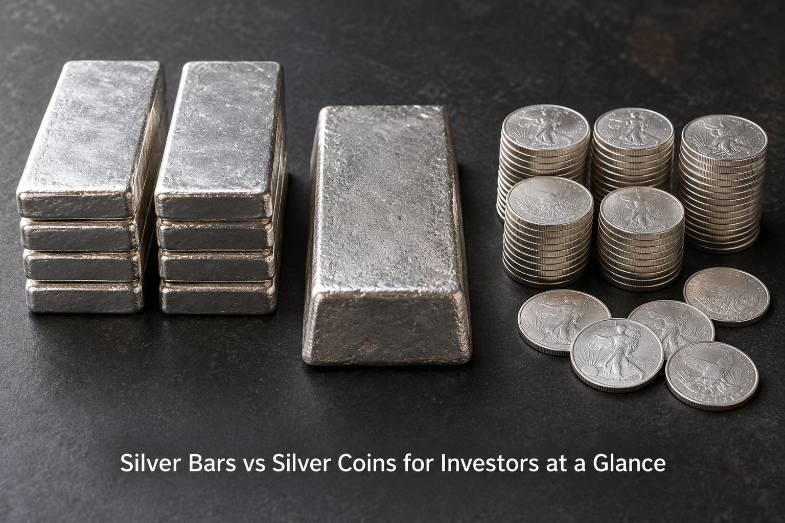 Silver Bars vs Silver Coins for Investors at a Glance